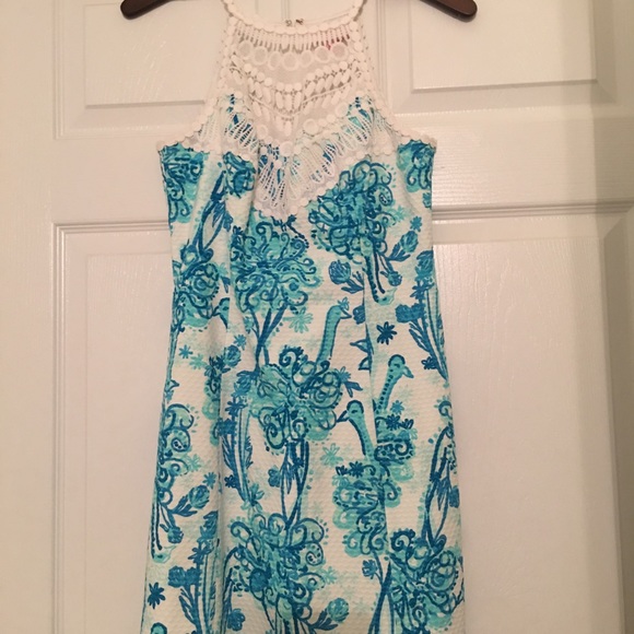 Lilly Pulitzer Shift Dress with Pearl Laced Neck - Picture 4 of 7